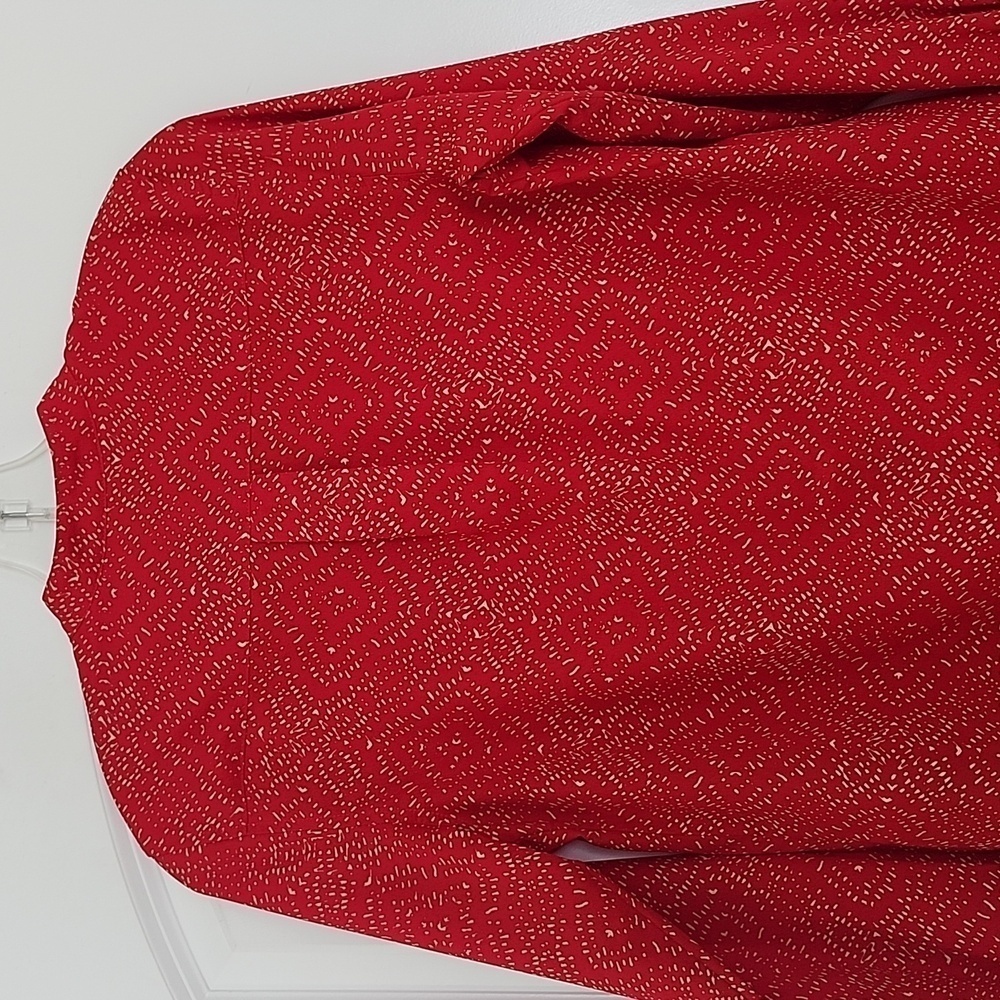 Ralph Lauren Red & Cream Blouse Size Petite Small - Picture 9 of 12
